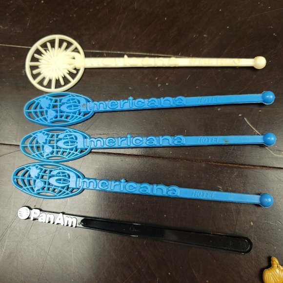 Vintage Mid-Century MCM Swizzle Sticks‎ 42 Hotels Airlines Casinos - Picture 11 of 11